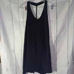 Forever 21 mini sleeveless black halter Y2K summer flowy dress